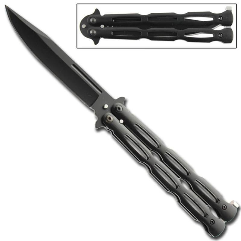 Fanning Black Veil Butterfly Knife Collectible Weapons - Tophatter Daily Deals