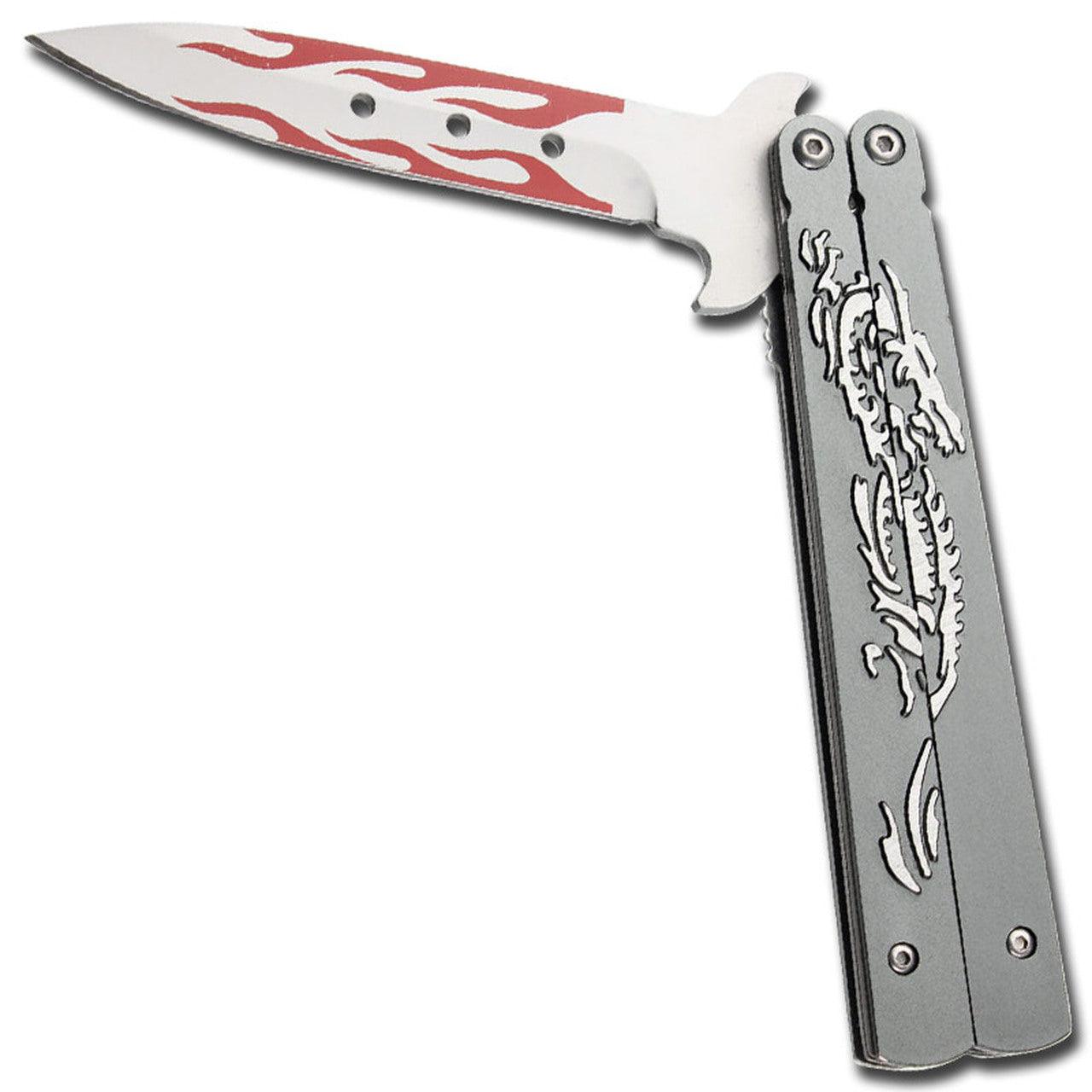 Dragon Flame Spring Assist Knife - Field Grey Knives - Tophatter Daily Deals