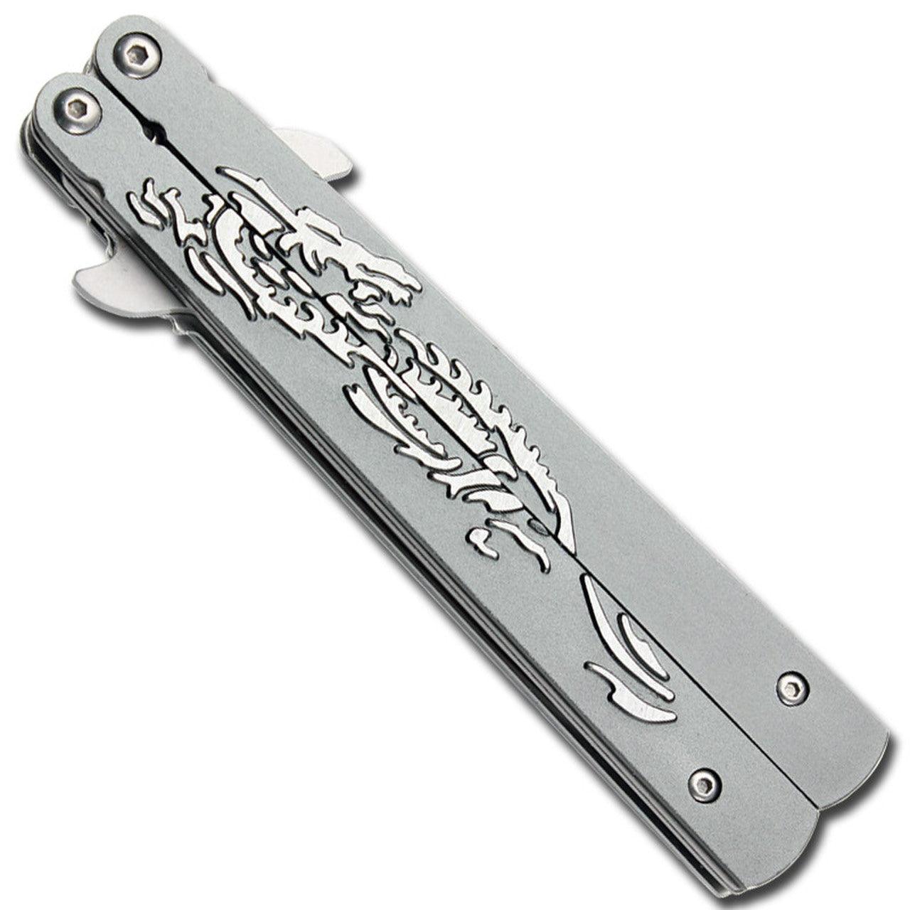 Dragon Flame Spring Assist Knife - Field Grey Knives - Tophatter Daily Deals
