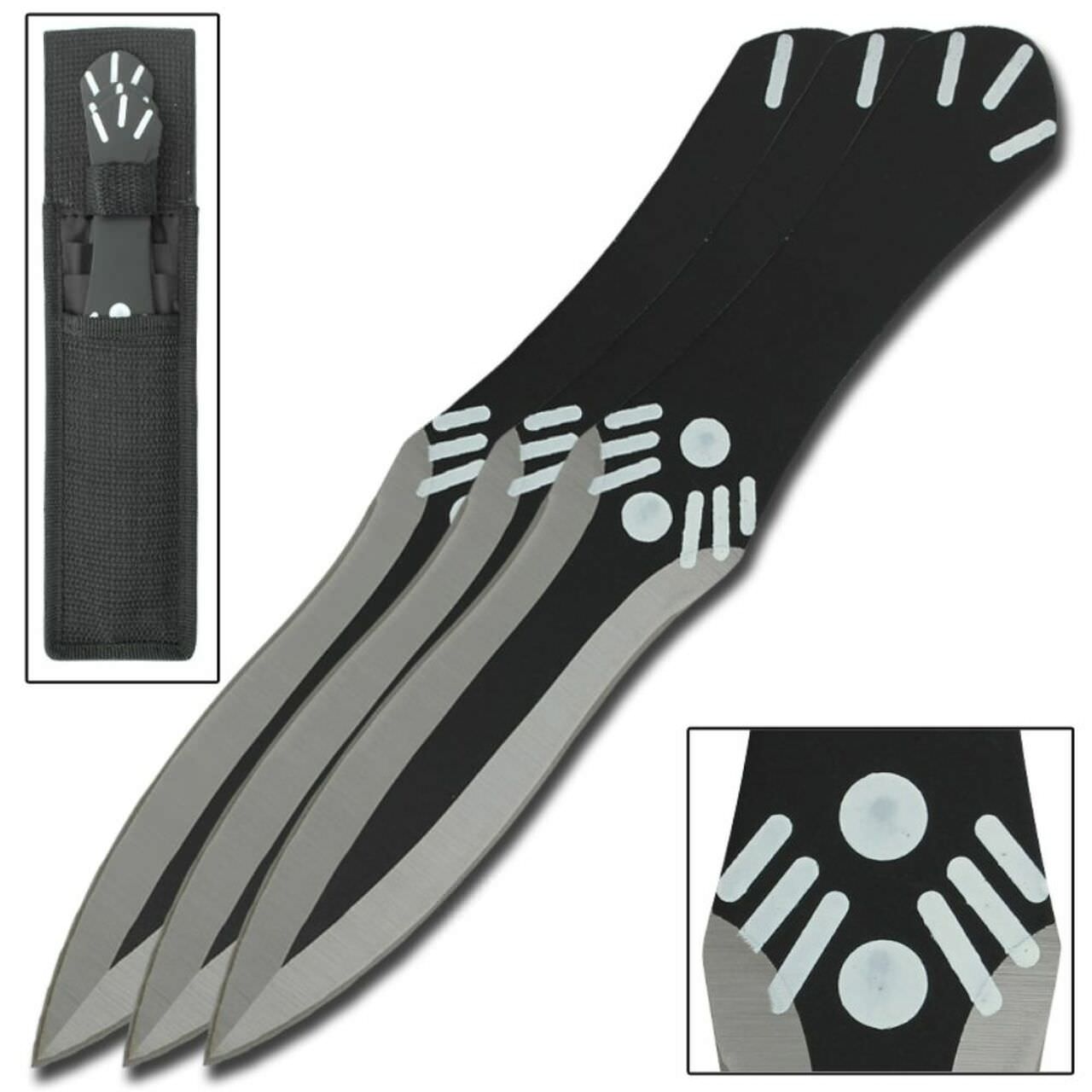 8.5" Assassins Creed 3 Piece Throwing Knife Set w Sheath - Tophatter's Guns'N'Weapons Store Collectible Weapons - Tophatter Daily Deals