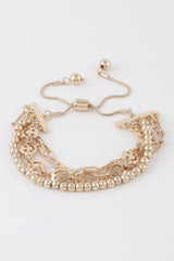 Beaded Smiley Face Chain Bracelet Gold Bracelets - Tophatter Daily Deals