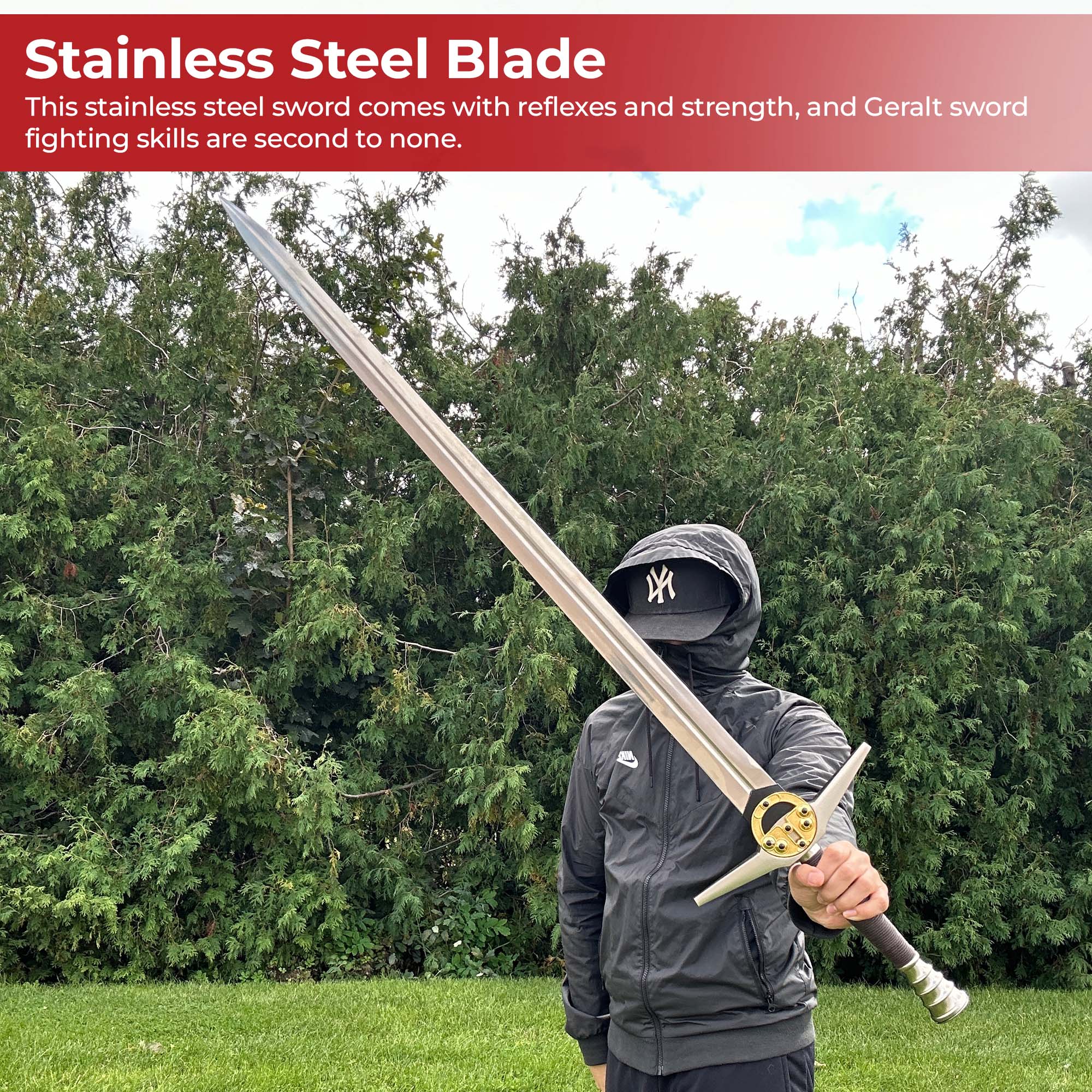Witcher - Geralt's Steel Sword with Renfri’s Brooch swords - Tophatter Daily Deals