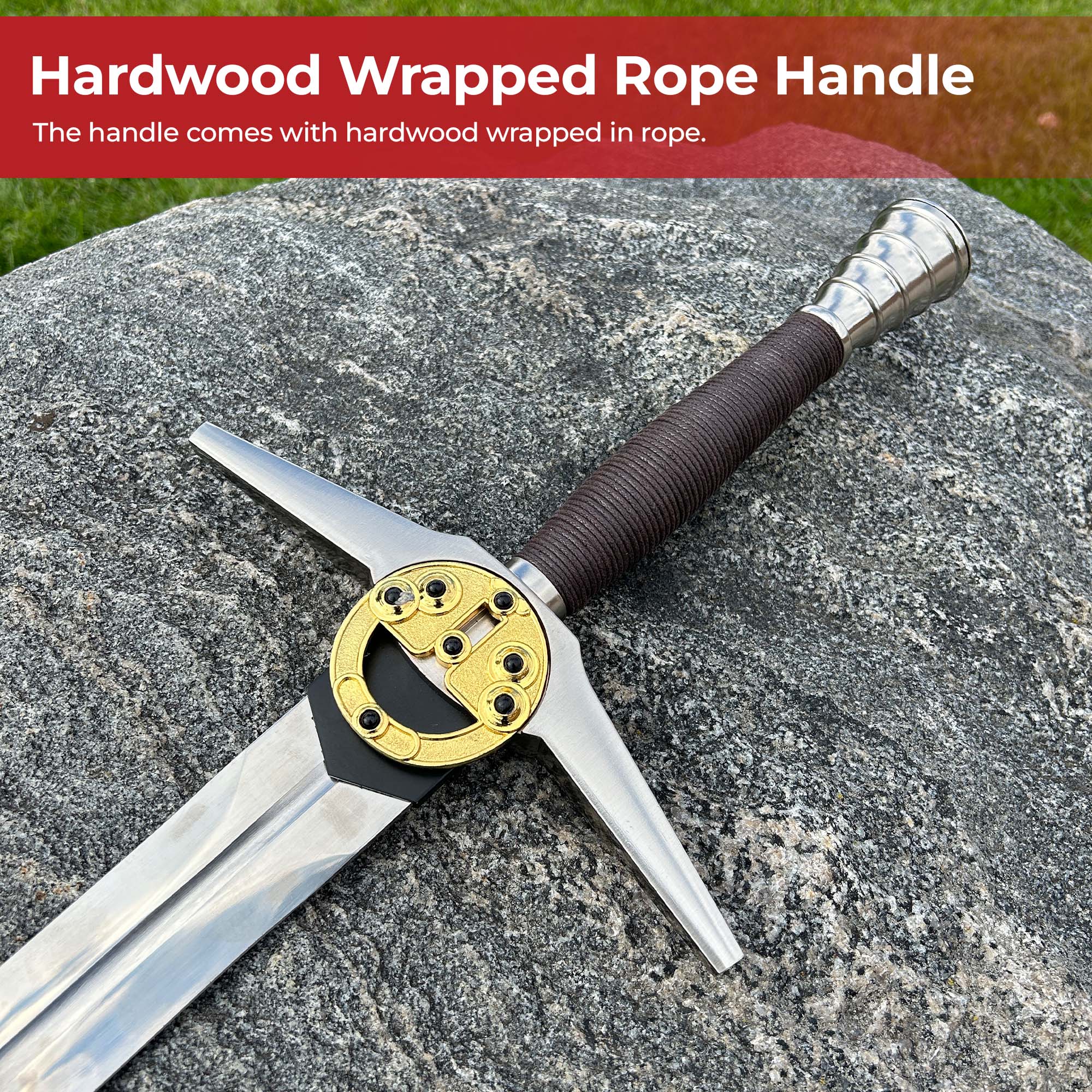 Witcher - Geralt's Steel Sword with Renfri’s Brooch swords - Tophatter Daily Deals