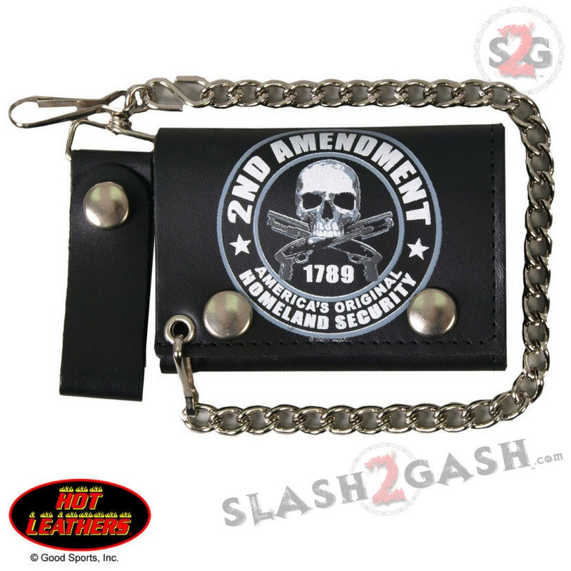 Hot Leathers 2nd Amendment Wallet w/ Chain American Made USA Wallet - Tophatter Daily Deals