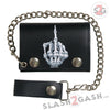 Hot Leathers Skeleton Finger Leather Wallet w/ Chain American Made USA Wallet - Tophatter Daily Deals