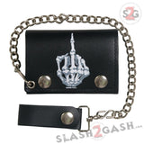 Hot Leathers Skeleton Finger Leather Wallet w/ Chain American Made USA Wallet - Tophatter Daily Deals