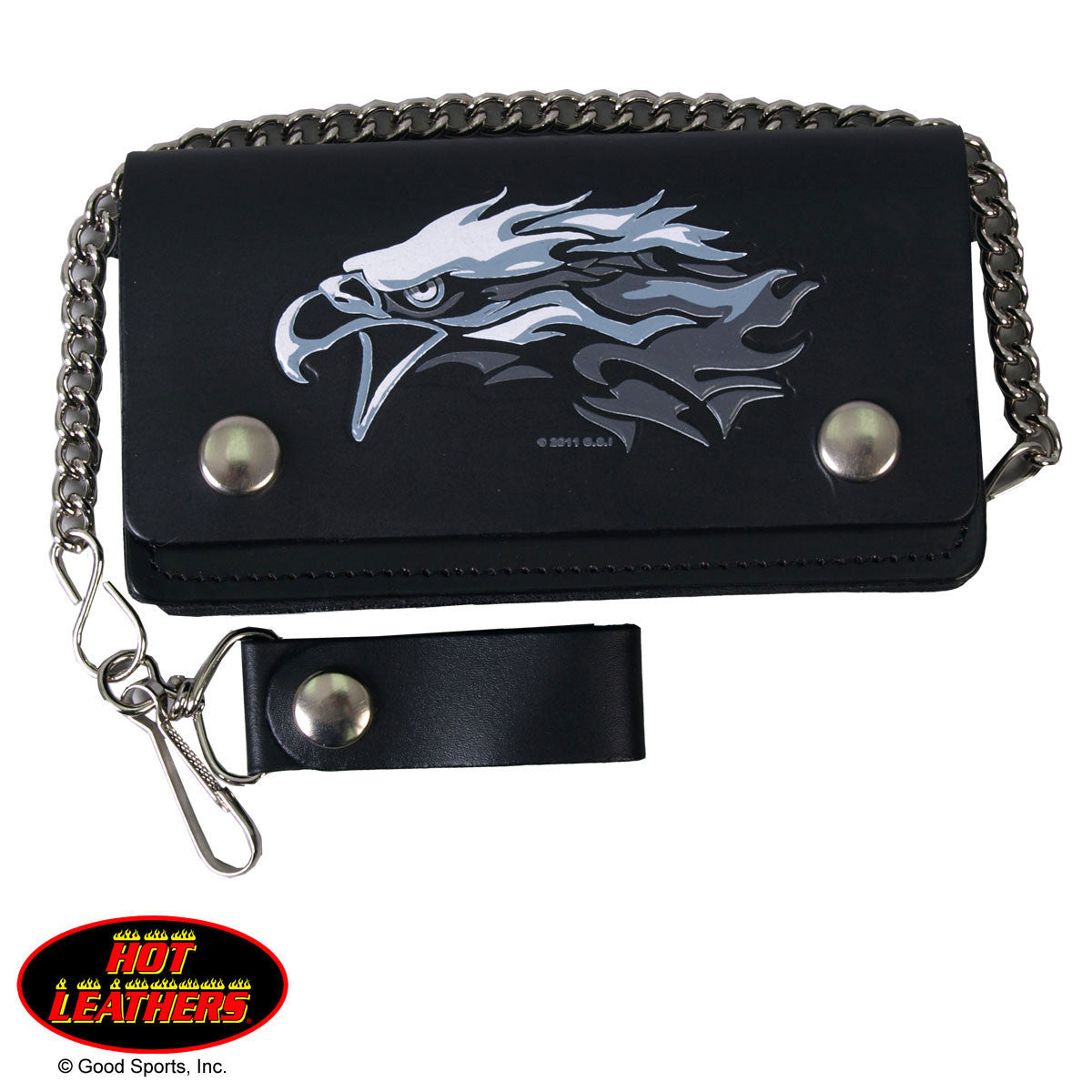 Hot Leathers Tribal Eagle Bi-fold Wallet w/ Chain American Made USA Wallet - Tophatter Daily Deals
