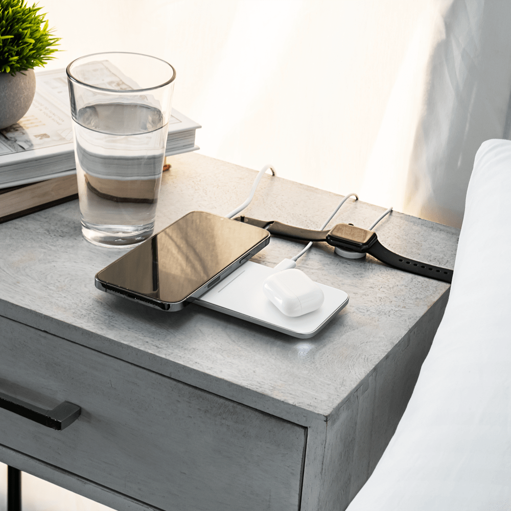 Ventev Dual Wireless Chargepad 15W - White Charging Pad - Tophatter Daily Deals
