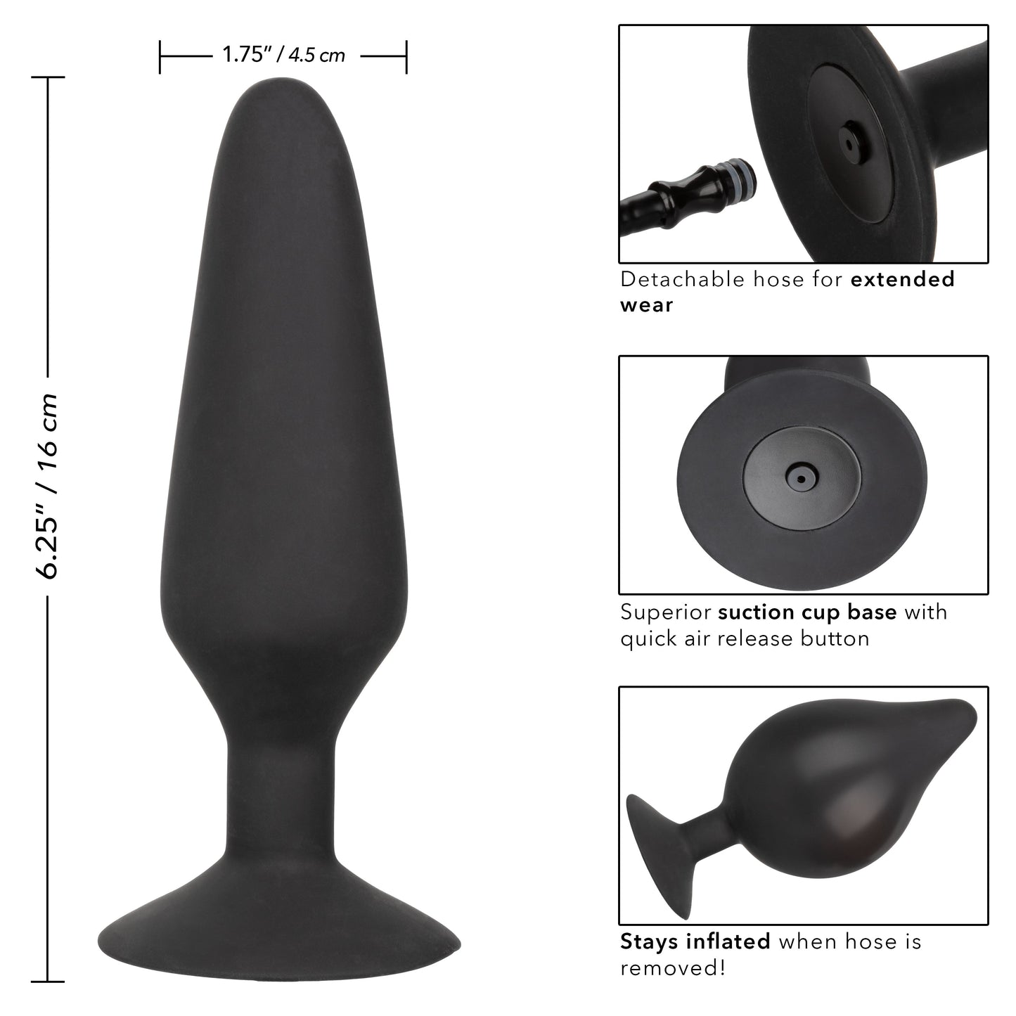 CalExotics XL Silicone Inflatable Plug – Inflatable Anal Plug with Detachable Hose and Squeeze Bulb > Anal Range > Tunnel and Stretchers - Tophatter Daily Deals
