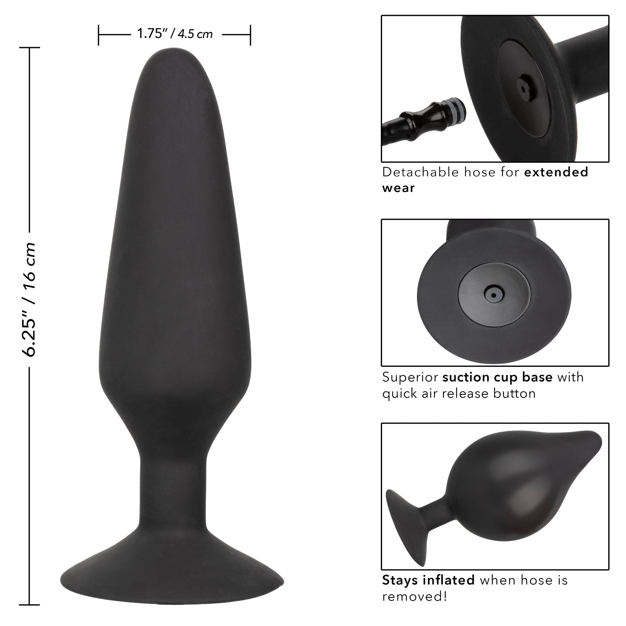 CalExotics XL Silicone Inflatable Plug – Inflatable Anal Plug with Detachable Hose and Squeeze Bulb > Anal Range > Tunnel and Stretchers - Tophatter Daily Deals