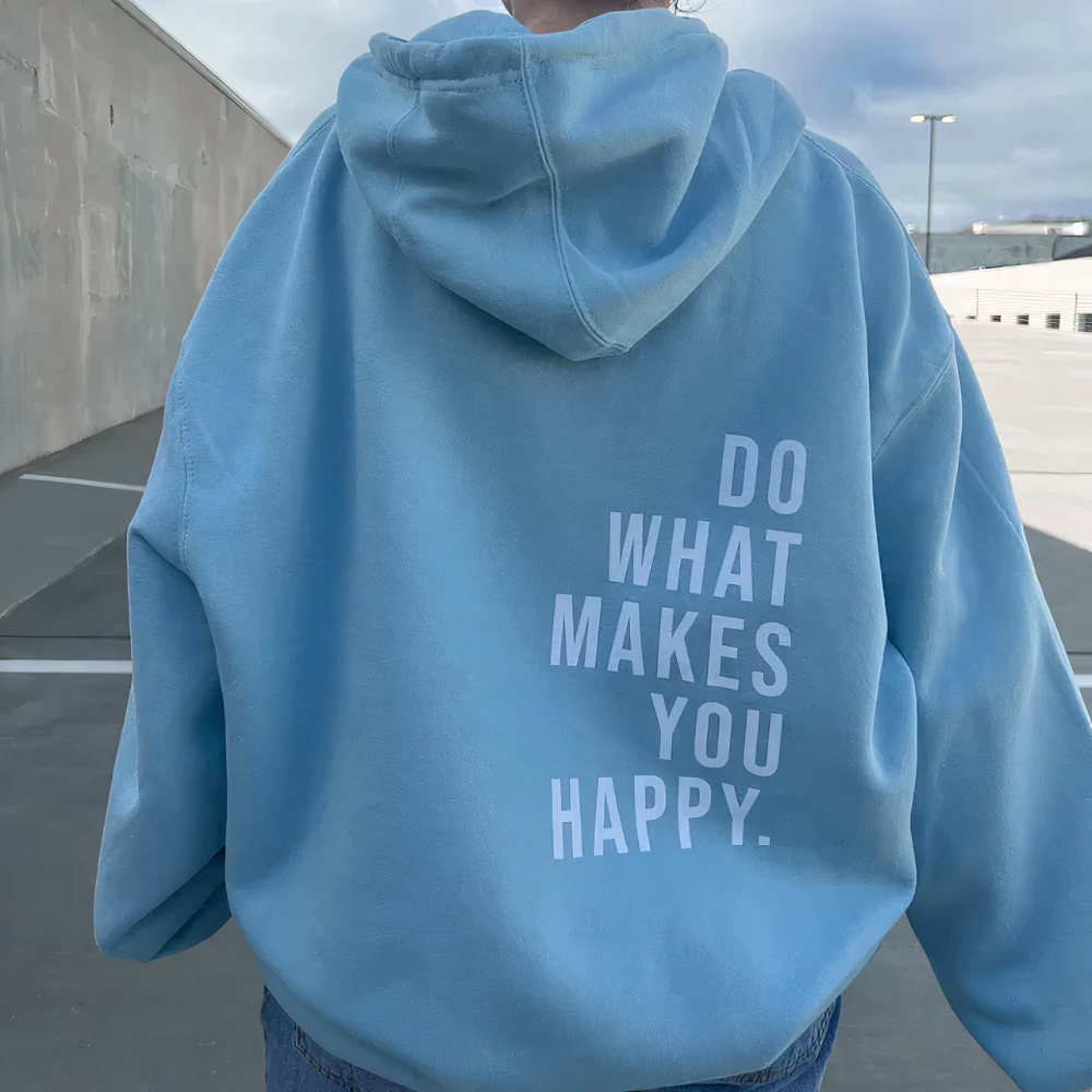 Lightweight Women’s Hoodie - Pullover Text Back, Knit Blue - Tophatter Daily Deals