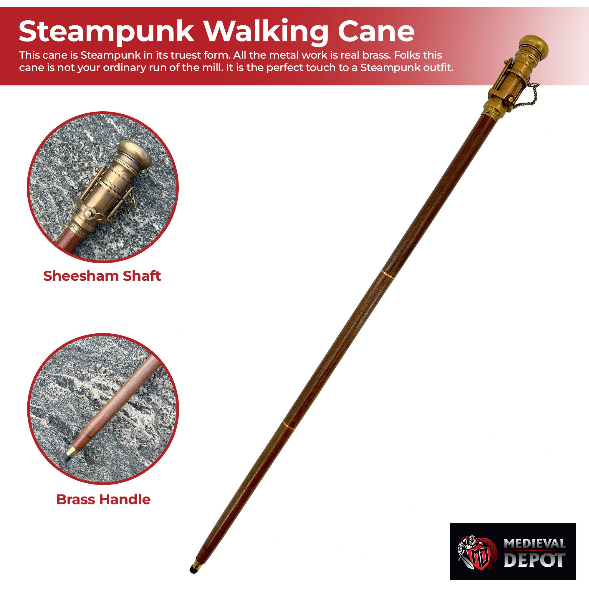 Would Be Lost Without You Steampunk Walking Cane novelty items - Tophatter Daily Deals