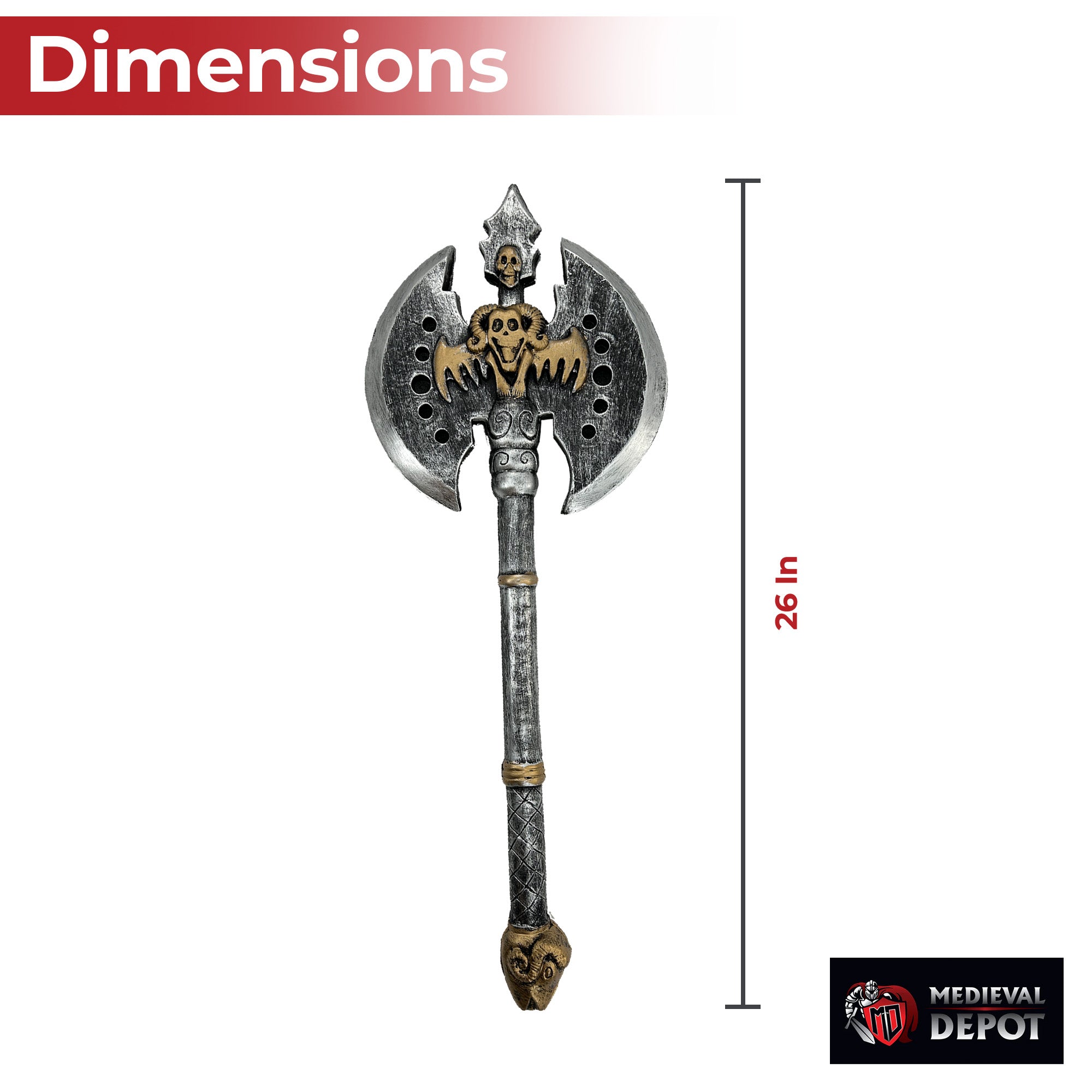 WOW Orc Double-Headed Foam Battle Axe Foam Products - Tophatter Daily Deals