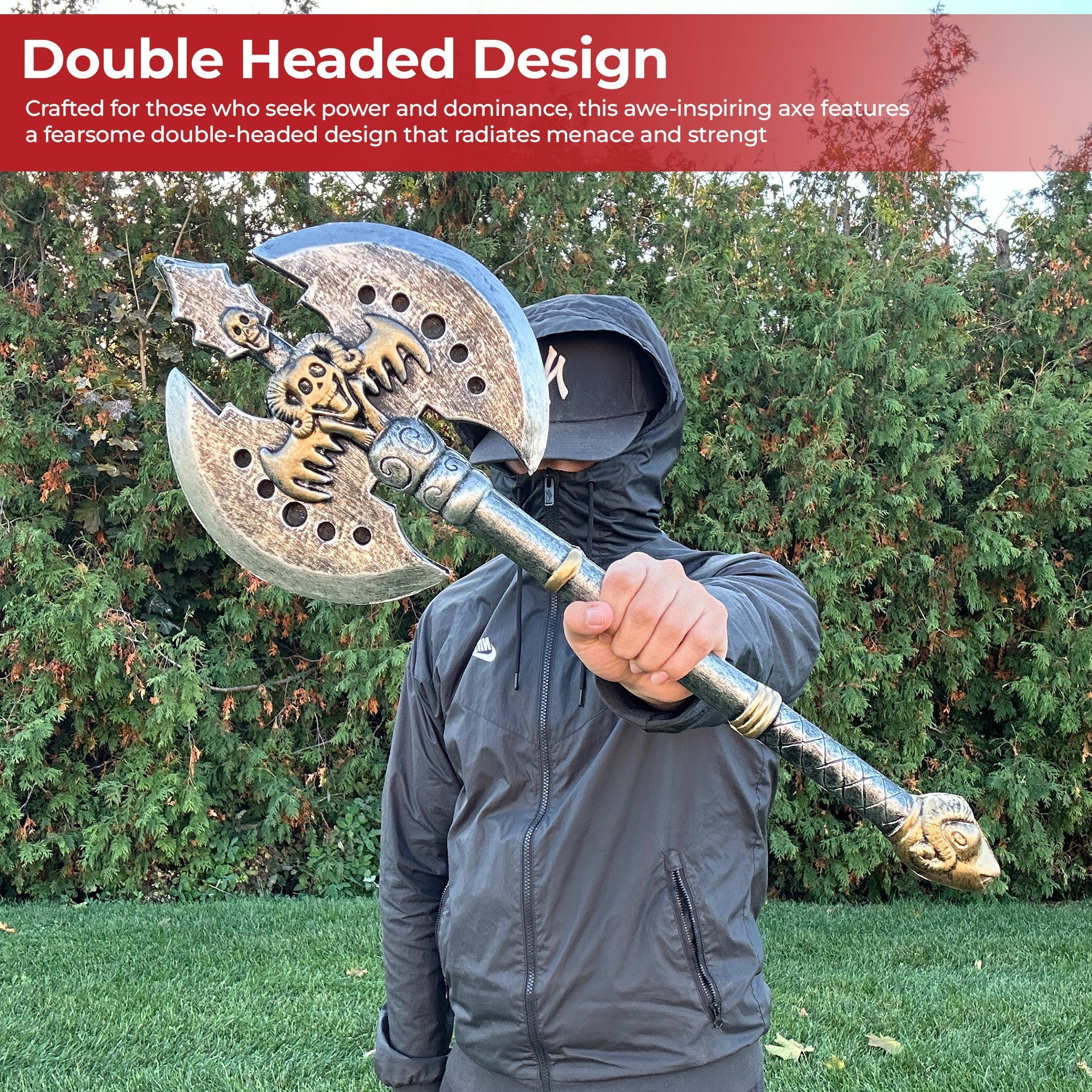 WOW Orc Double-Headed Foam Battle Axe Foam Products - Tophatter Daily Deals