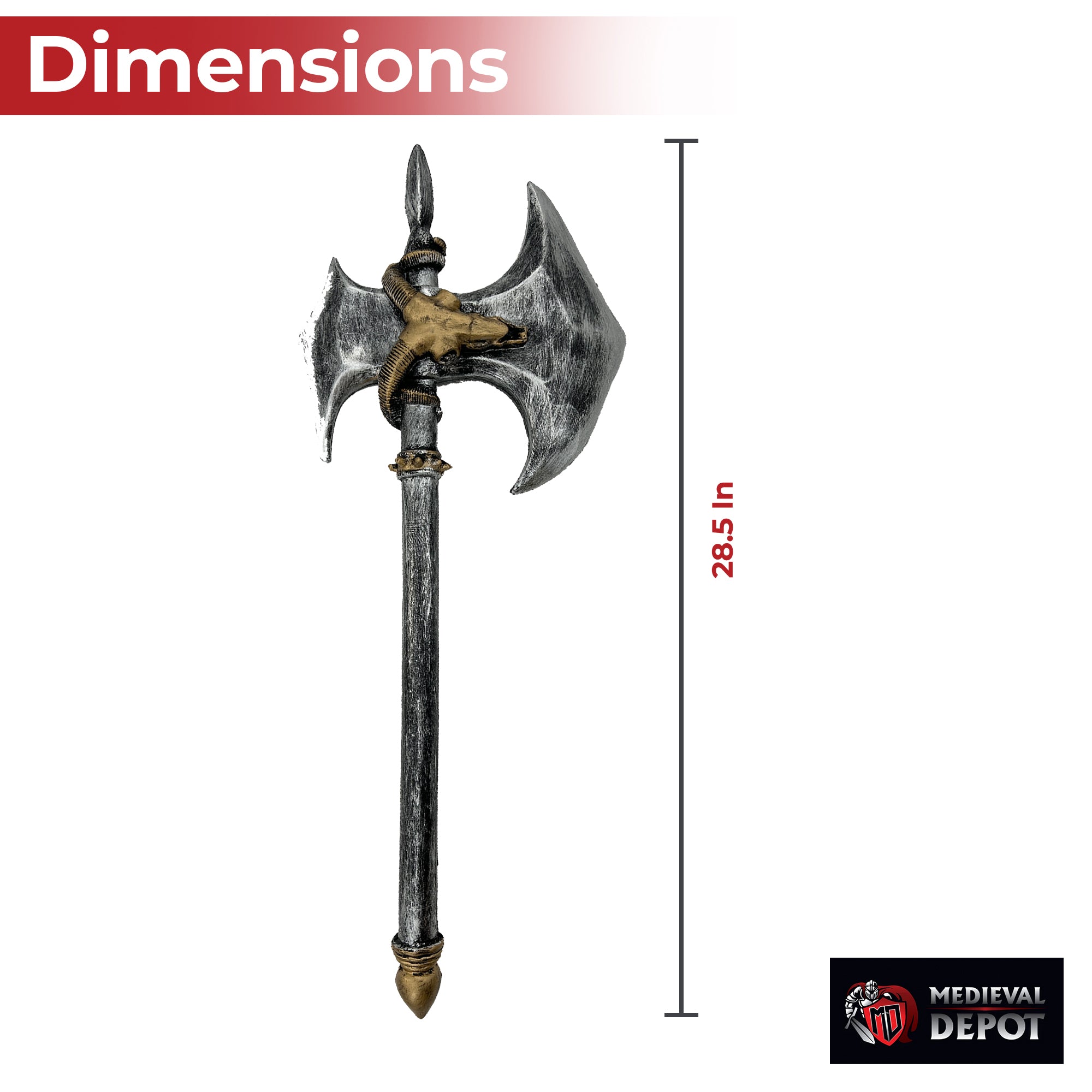 WOW Orc Inspired Double Headed Foam Battle Axe Foam Products - Tophatter Daily Deals