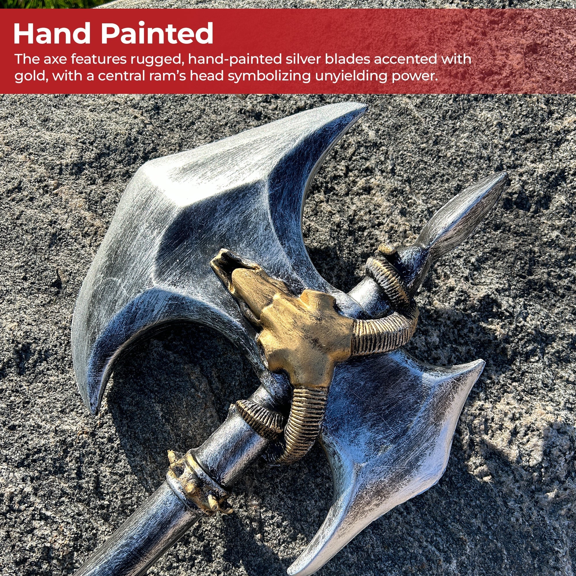 WOW Orc Inspired Double Headed Foam Battle Axe Foam Products - Tophatter Daily Deals