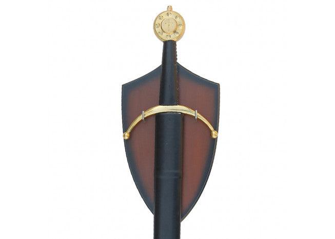 Burnt Sienna Universal Wood Wall Sword Plaque Display swords - Tophatter Daily Deals