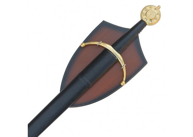 Burnt Sienna Universal Wood Wall Sword Plaque Display swords - Tophatter Daily Deals