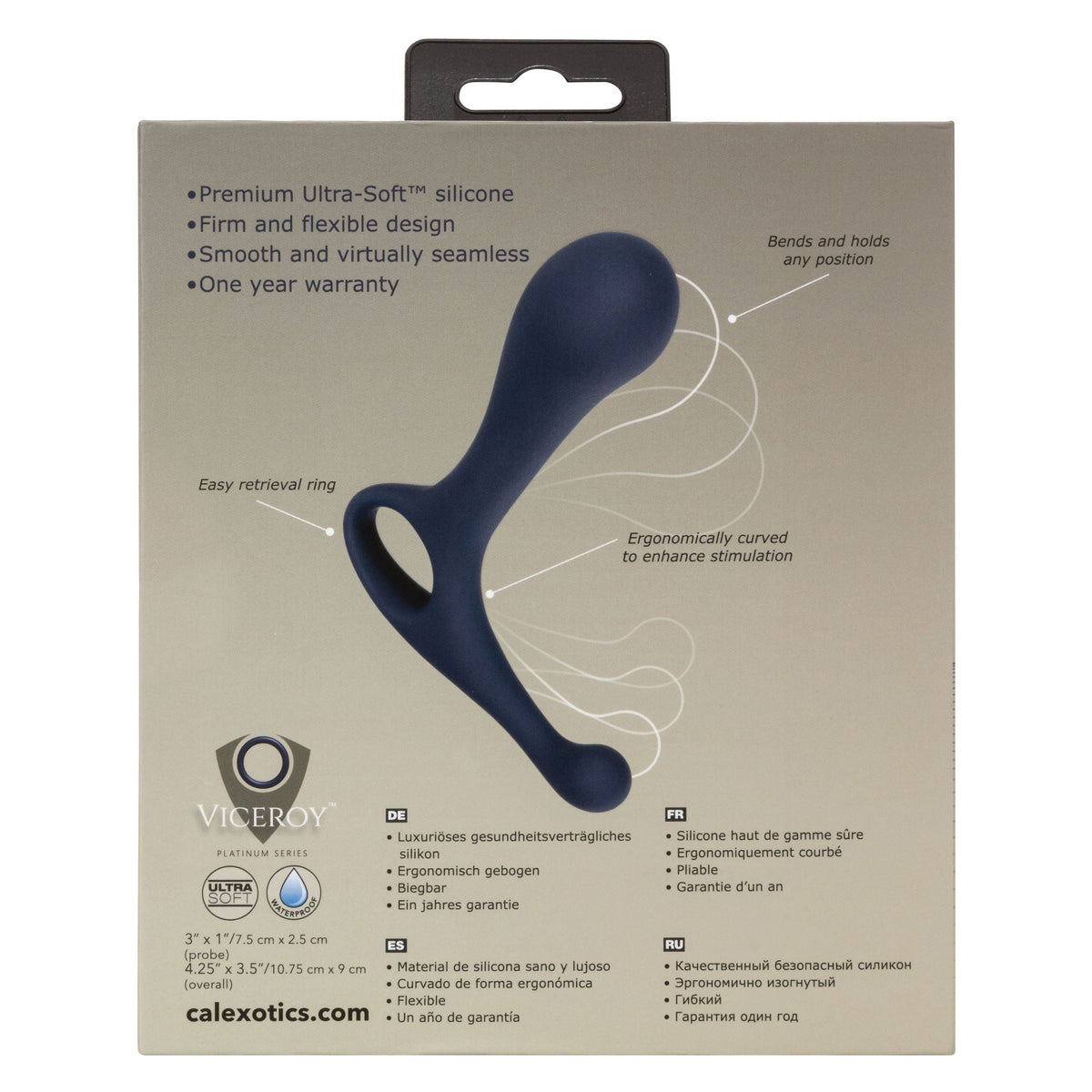 Viceroy Direct Probe Ultra-Soft Silicone Ergonomically Curved Bendable 4.75 x 3.5 Inch > Anal Range > Prostate Plugs - Tophatter Daily Deals