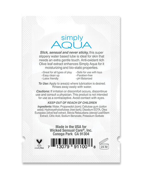 Wicked Sensual Care Simply Aqua Fragrance Free Water Based Lubricant Lubricants - Tophatter Daily Deals