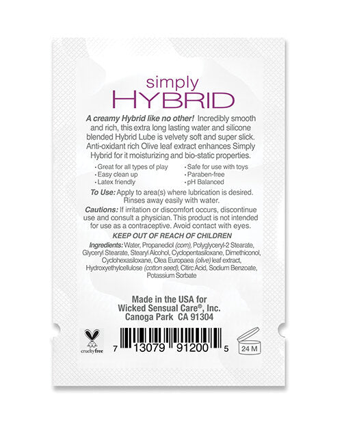 Wicked Sensual Care Simply Hybrid Lubricant Lubricants - Tophatter Daily Deals