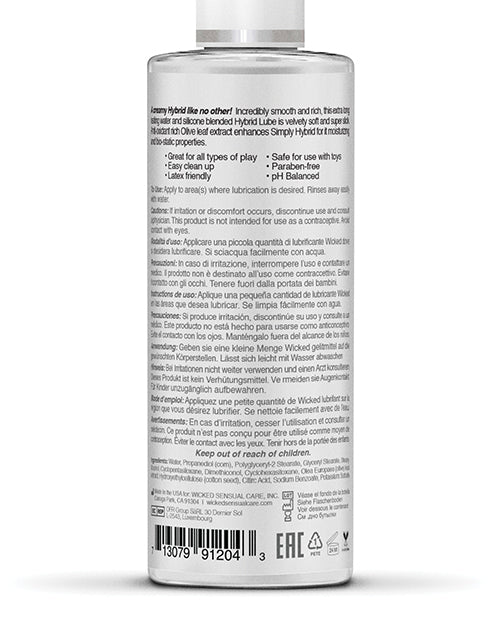 Wicked Sensual Care Simply Hybrid Lubricant Lubricants - Tophatter Daily Deals
