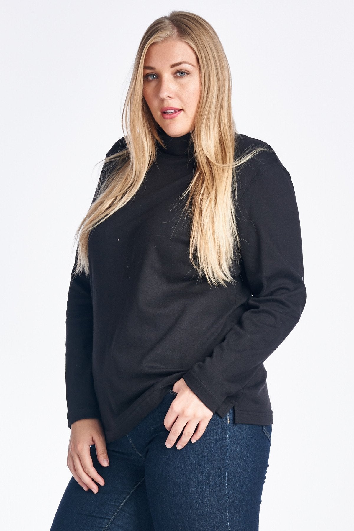 Women's Plus Size Long Sleeve Turtleneck Top Plus Size / Tops - Tophatter Daily Deals
