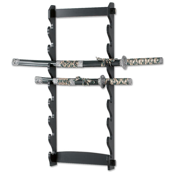 8 Tier Sword Wall Display Stand Rack only - Tophatter's Guns'N'Weapons Store Collectible Weapons - Tophatter Daily Deals