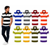 Men's Striped Short Sleeve Polo Shirt (4-Pack) Men's Tops - Tophatter Daily Deals