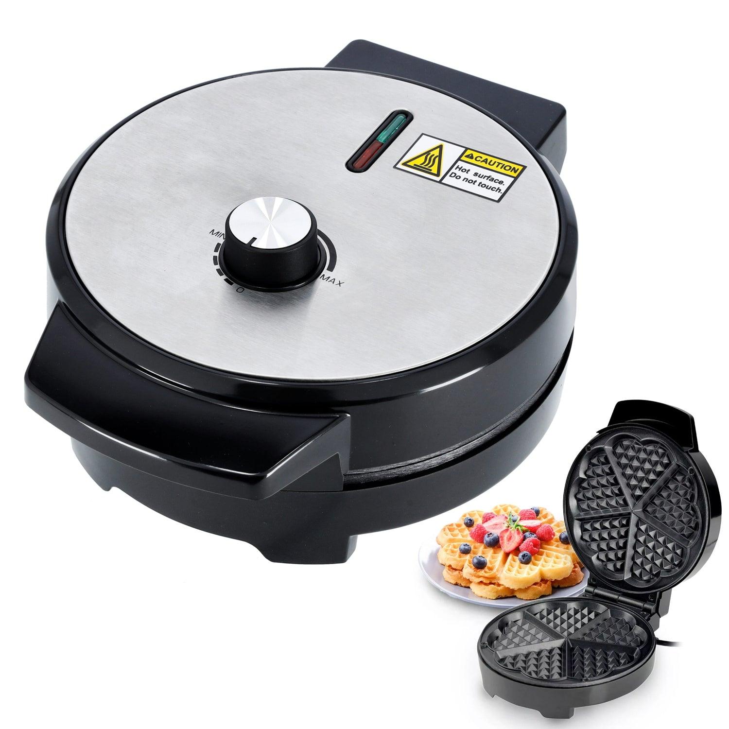 Waffle Maker Machine – Bubble & Heart Shaped Belgian Waffle Iron for Delicious Treats (1000W Non-Stick) Electronic - Tophatter Daily Deals
