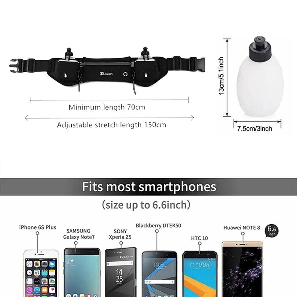 Waistband for Running - Outdoor Sports Jogging Phone Keys Waist Bag Adult Running Belt with Water Bottle Exercise & Fitness - Tophatter Daily Deals