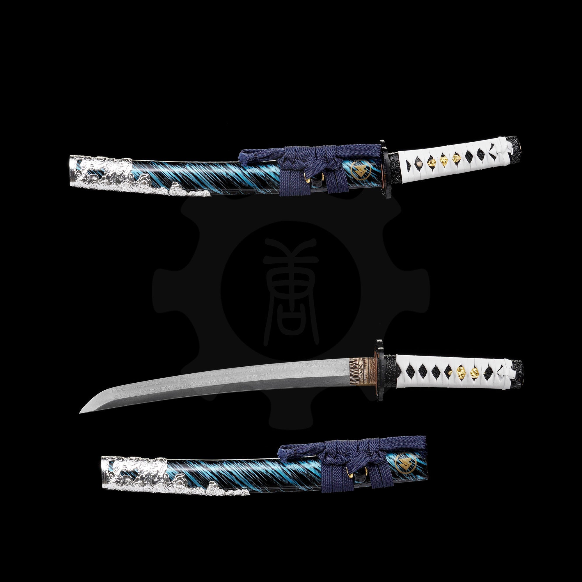 Damascus Steel Tsushima Ghost Lord Jin Sakai Katana Wakizashi 2 in 1 Pack Wakizashi - Tophatter Daily Deals