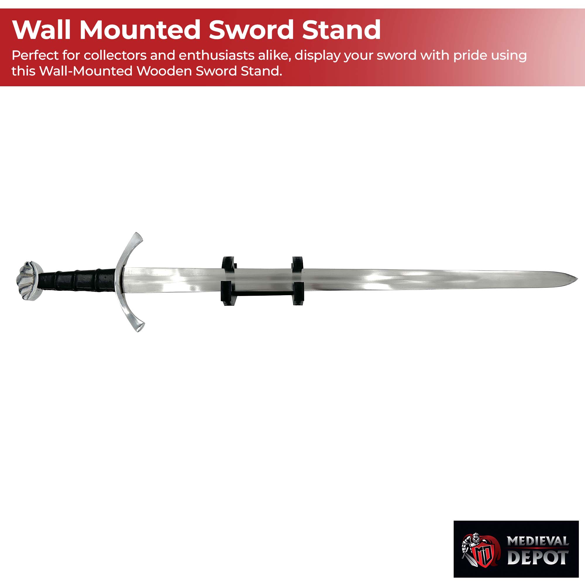 Wall-Mounted Wooden Sword Stand Display Stands & Plaques - Tophatter Daily Deals