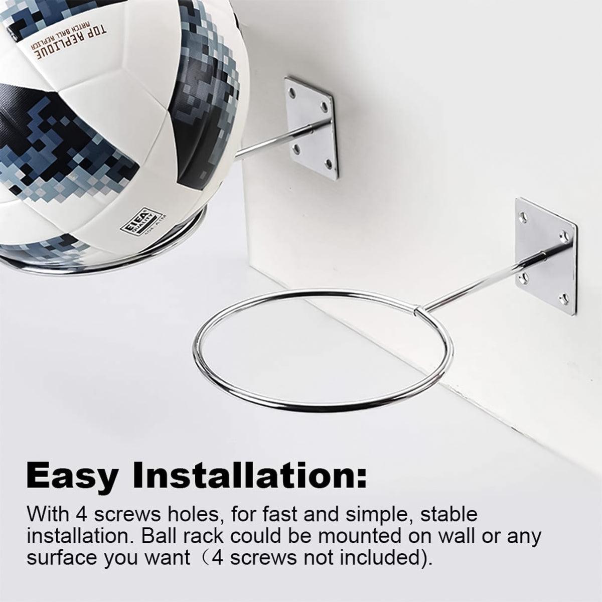 Ball Holder for Wall - 4X Wall Mount Ball Holder Football Storage Rack Basketball Display Sport Sports & Outdoor - Tophatter Daily Deals