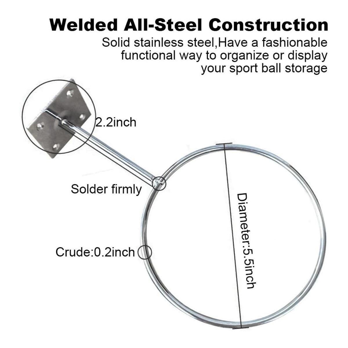 Ball Holder for Wall - 4X Wall Mount Ball Holder Football Storage Rack Basketball Display Sport Sports & Outdoor - Tophatter Daily Deals