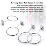 Ball Holder for Wall - 4X Wall Mount Ball Holder Football Storage Rack Basketball Display Sport Sports & Outdoor - Tophatter Daily Deals