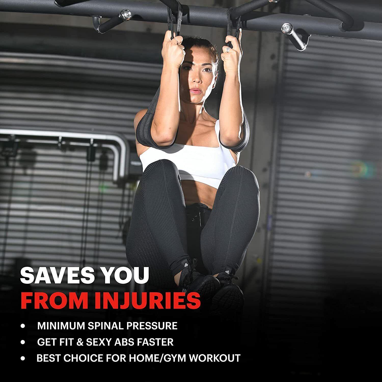 Hanging Straps for Abs - Hanging Leg Raise Strap - Wall Mounted Pull Chin Up Bar Fitness Ab Sling Home Gym Exercise Iron Bracket Exercise & Fitness - Tophatter Daily Deals