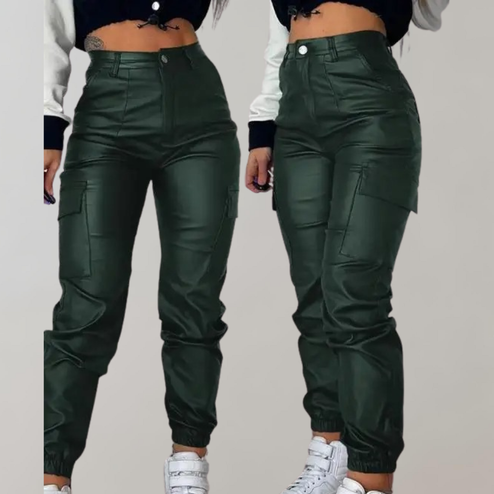 Warm & Versatile women's cargo pants – stylish tapered design, polyester, ideal for winter Green Women's trousers - Tophatter Daily Deals