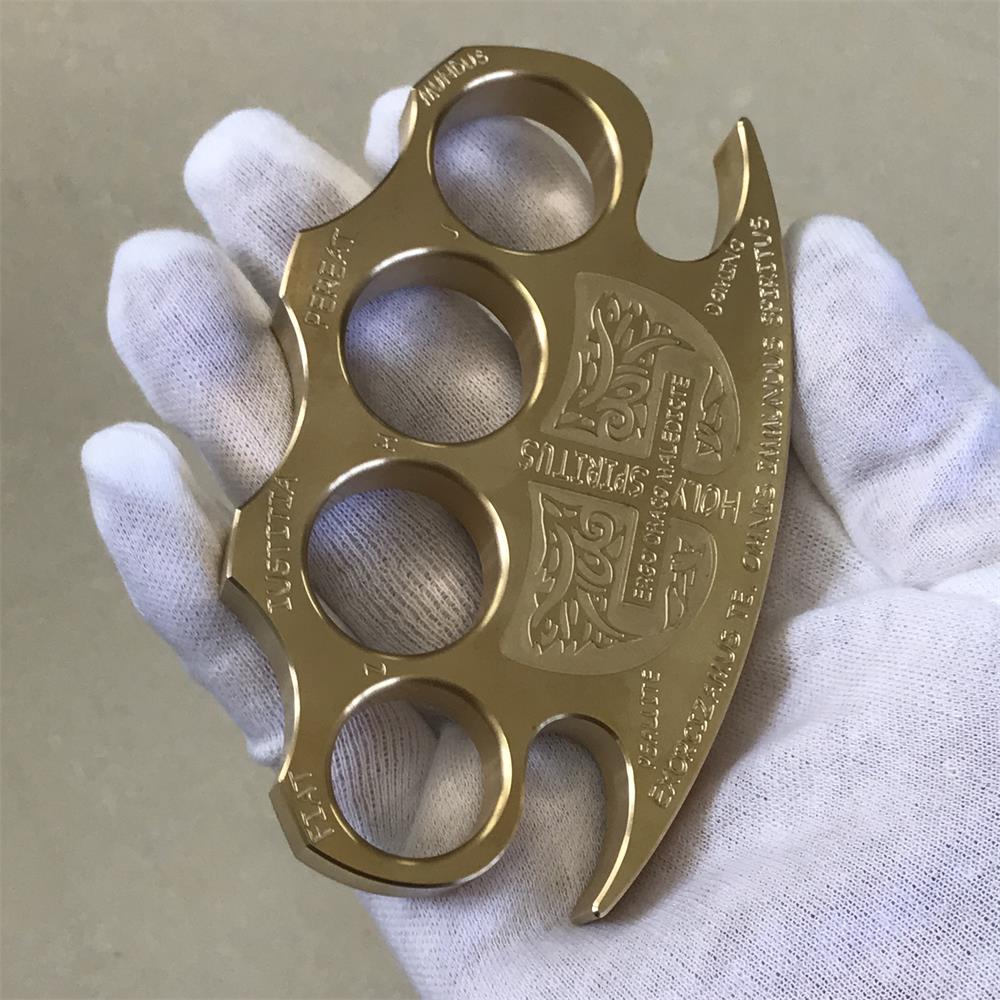 Warrior Solid Brass Knuckle Duster Self-defense Window Breaking EDC Tool - Tophatter Daily Deals