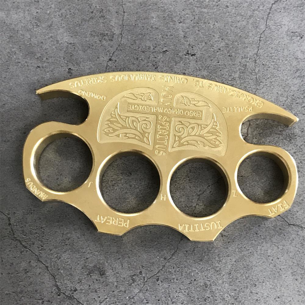 Warrior Solid Brass Knuckle Duster Self-defense Window Breaking EDC Tool - Tophatter Daily Deals