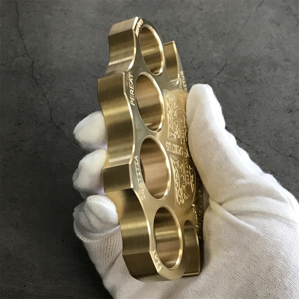 Warrior Solid Brass Knuckle Duster Self-defense Window Breaking EDC Tool - Tophatter Daily Deals