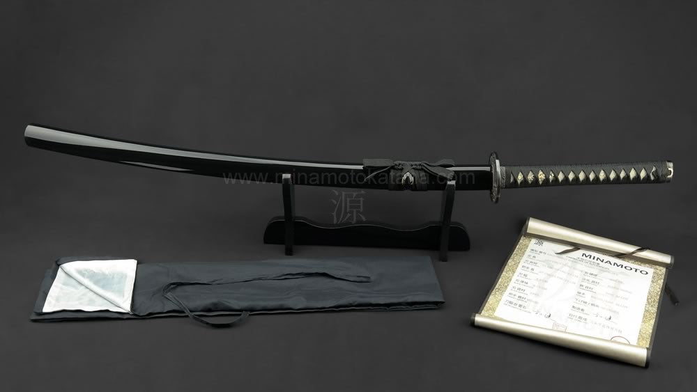 "Warrior's Rage" (Black) Hand Forged Katana In Clay Tempered 1060 HCS Katana - Tophatter Daily Deals