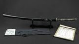 "Warrior's Rage" (Black) Hand Forged Katana In Clay Tempered 1060 HCS Katana - Tophatter Daily Deals