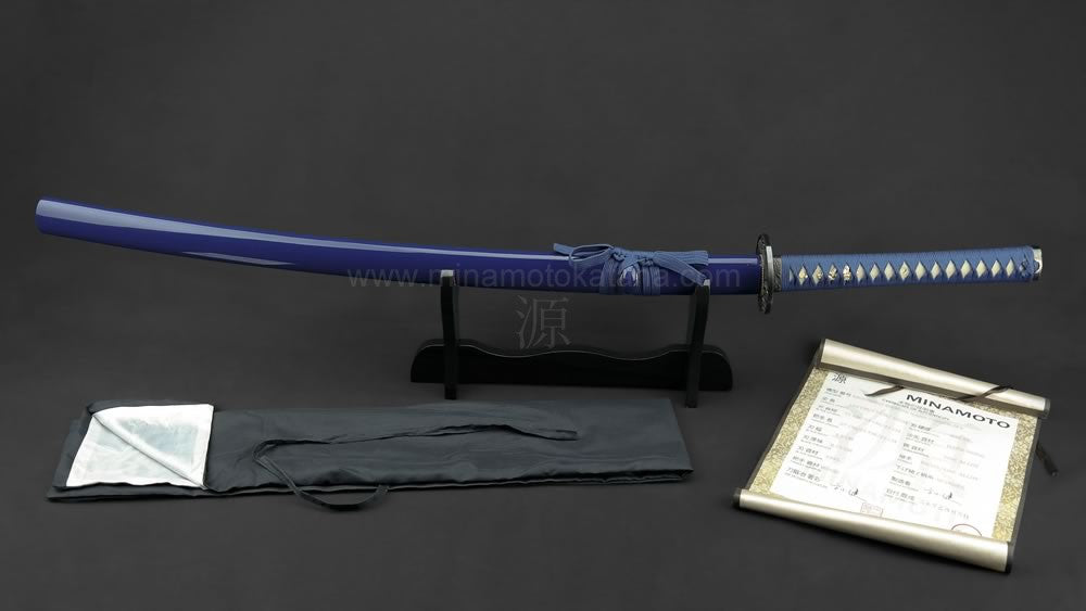 Deluxe "Warrior's Rage" (Blue) Hand Forged Katana In Clay Tempered 1060 HCS Katana - Tophatter Daily Deals