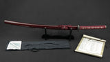 "Warrior's Rage" (Red) Hand Forged Katana In Clay Tempered 1060 HCS Katana - Tophatter Daily Deals