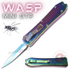 Wasp Mini OTF Knife Small Automatic Switchblade Dagger - Full Rainbow Rainbow Knife-OTF - Tophatter Daily Deals