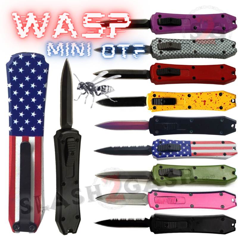 Wasp Mini OTF Knife Small Automatic Switchblade Dagger - Asst. colors Knife-OTF - Tophatter Daily Deals