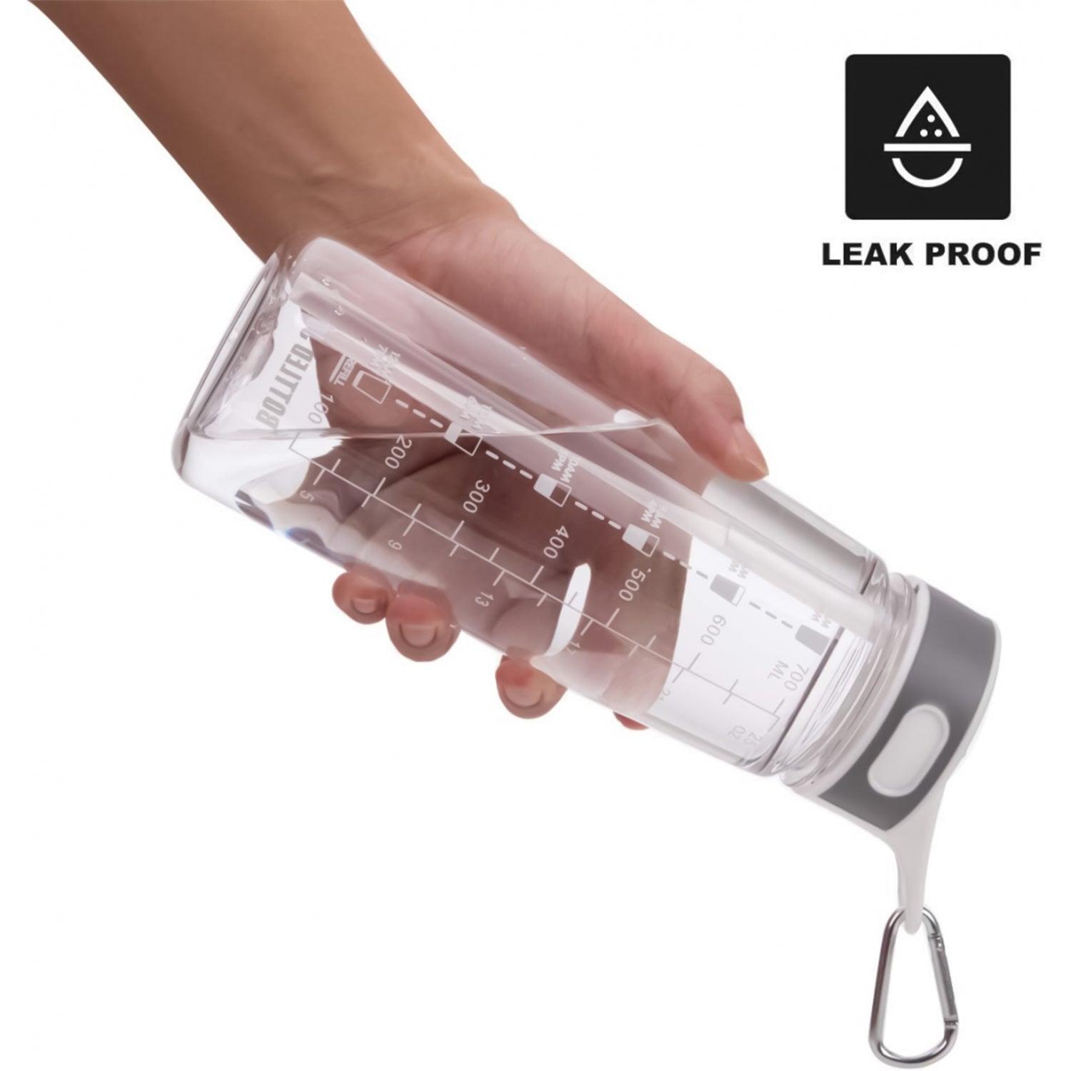 Drinks Bottle With Straw - Water Bottle with Straw and Time Marking, 800ml, Clear with Cleaning Kit Sports & Outdoor - Tophatter Daily Deals