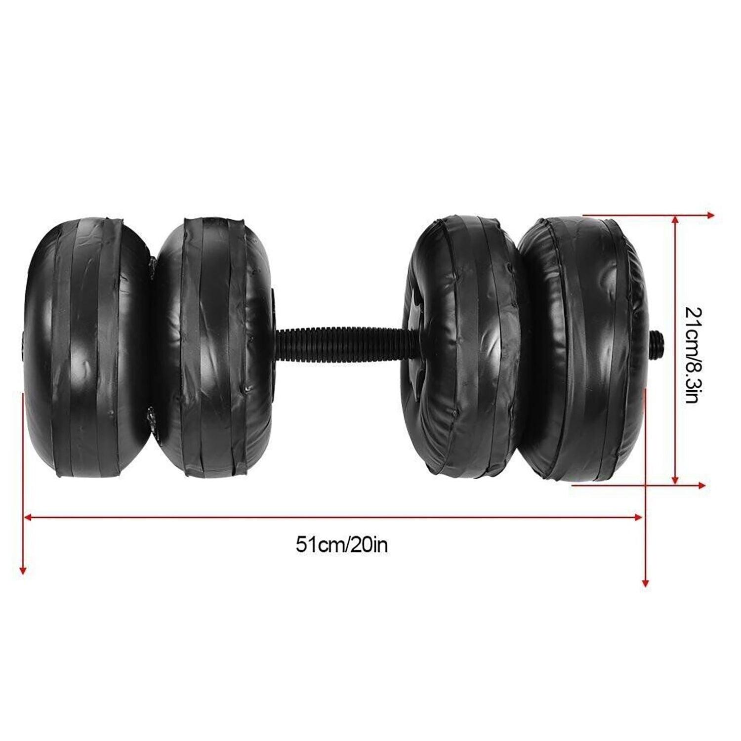 Water Dumbbells - 20-25 KG Water Filled Dumbbells Set Portable PVC Travel Dumbbeells - Tophatter Daily Deals