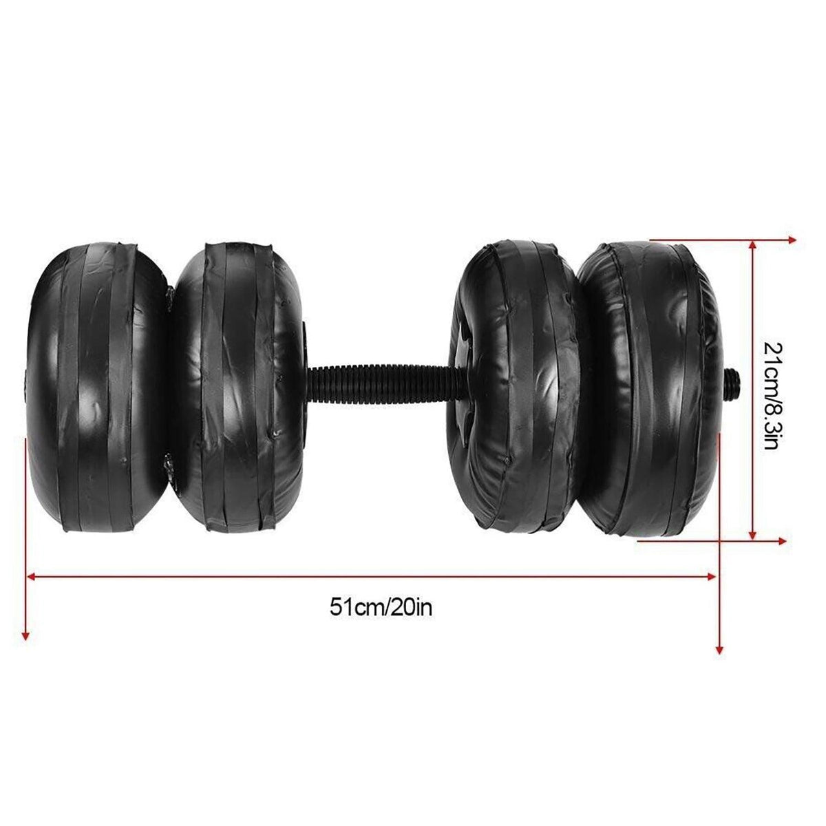 Water Dumbbells - 20-25 KG Water Filled Dumbbells Set Portable PVC Travel Dumbbeells - Tophatter Daily Deals
